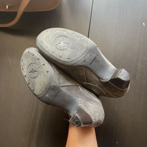 Pikolinos Leather Suede Heeled Ankle Boots Size 37 - Picture 3 of 4